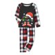 thumbnail image 2 of Pijama de Navidad familiar de manga larga Papá Noel sombrero botas blusa impresa + traje de pantalones a cuadros ; Niños-6-7 Año, 2 of 5