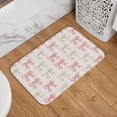 thumbnail image 4 of Crystal Velvet Floor Mat 23.6x15.7in Square Lock Edge Easy Cleaning Using Woven Technique Corrosion Resistant Bottom Drop Plastic Elegant Pastel Satin Ribbon Bow Pattern, 4 of 5