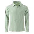 thumbnail image 1 of pstuiky camisas de manga larga para hombre, Camisa de hombre con botones y solapa de color liso y manga larga camisetas de hombre xxl, 1 of 8