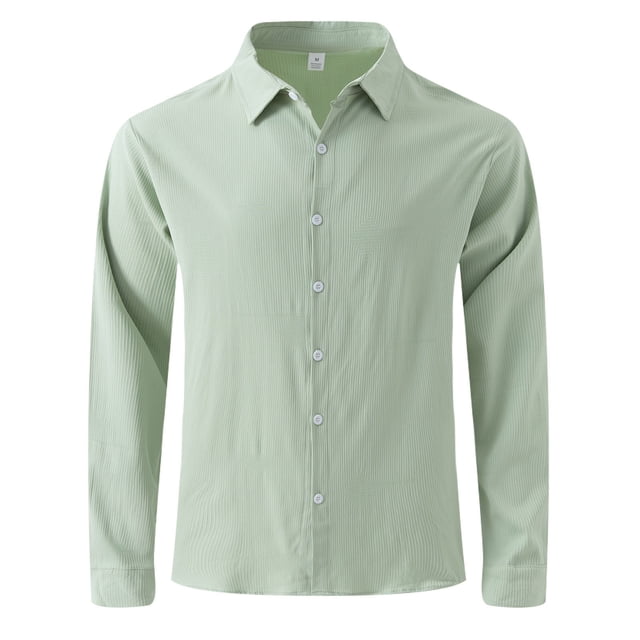 pstuiky camisas de manga larga para hombre, Camisa de hombre con botones y solapa de color liso y manga larga camisetas de hombre xxl