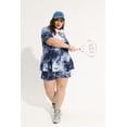 thumbnail image 4 of CASSIE LIZ Plus Size 2 Piece Short Sets for Women V Neck Tie Dye Short Sleeve Top and Shorts Set with Drawstring Casual Loungewear Travel Vacation Outfits with Pockets XL-5XL, 4 of 7