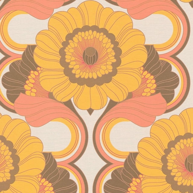 AS Creation Retro Floral Motif Textured Wallpaper