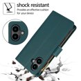 thumbnail image 6 of Phone Case for Apple iPhone 16 Plus, Premium iPhone 16 Plus Case with Wallet, Card Holder, Coin Zipper Pocket Shockproof Flip Cover Stand with Wrist Strap & Detachable Shoulder Strap,Green, 6 of 8