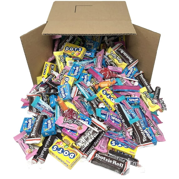 Assorted Bulk Halloween Candy Variety Mix, Assortment Of Individually Wrapped Sweetarts, Nerds, Laffy Taffy Assorted Flavors, Tootsie Roll Variety, 5 Pounds