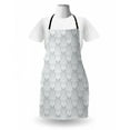 thumbnail image 3 of White Damask Apron, Ornamental Composition of Monotone Soft Toned Flourishes and Polka Dots, Unisex Kitchen Bib with Adjustable Neck for Cooking Gardening, Adult Size, Pale Purpleblue, by Ambesonne, 3 of 4