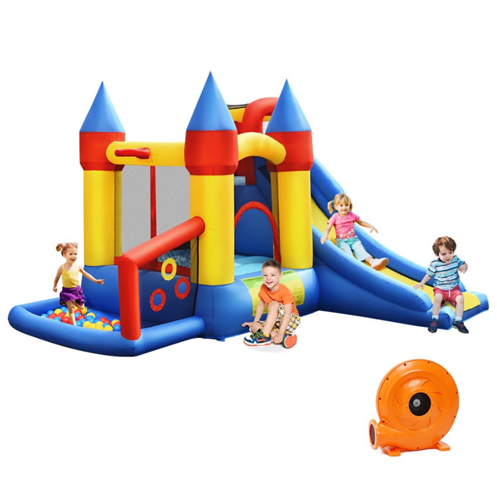 Aimee Lii Inflatable Bounce House with Basketball Rim and 780W Blower, Playhouse for Kids Outdoor