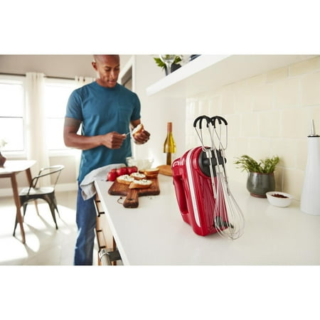KitchenAid - 6 Speed Hand Mixer with Flex Edge Beaters - KHM6118 - Empire Red
