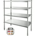 thumbnail image 1 of VEVOR Stainless Steel Shelving Unit 47x18 Inch Storage 4-Shelves Layer Rack Heavy Duty Shelving for Restaurant Garage Pantry Kitchen Space-Saving Overall Chrome Kitchen Rack, 1 of 9