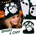 thumbnail image 2 of Voska Funny Halloween Pumpkin Skull Jacquard Knitted Pullover Hat Warm Woolen Festival Beanie for Autumn and Winter D One Size, 2 of 7