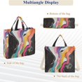 thumbnail image 6 of FORMRS Womens Corduroy Tote Bag Crossbody Shoulder Handbag with Pocket, Colorful Black, 6 of 7
