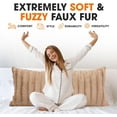 thumbnail image 4 of YYEAN  Faux Fur Long Body Pillow - Accent Throw Pillow for Bed and Couch - Decorative Lumbar Pillow with Insert-Sand, 4 of 9