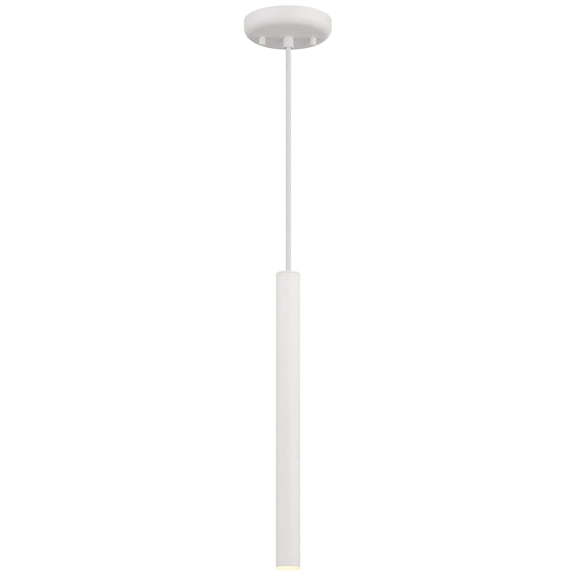 72022LEDD-MWH/ACR Access Lighting Pipeline - 5W 1 LED Pendant In Contemporary Style-15.5 Inches Tall and 1.25 Inches Wide-Matte White Finish