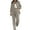 Khaki, variant on 2 Piece Summer/Fall Outfits for Women Casual Sets Long Sleeve V Neck Button Down Shirts and Wide Leg Pants Sets Tracksuit Coffee S(S)