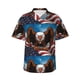 thumbnail image 1 of Balery Cartoon Bald Eagle USA Camisas hawaianas de manga corta para hombre, camisas playeras de corte holgado, camisas de vacaciones con botones,Medium, 1 of 7