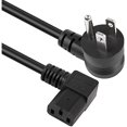 thumbnail image 1 of Chenchen 90 Degrees 3 Prong AC to IEC320 C13 Power Cord,10A 125V Down Angle NEMA 5-15P to C13 Universal Power Cable for Notebook Computers, TV, Monitors-4.9Ft (Blcak-Ringt C13), 1 of 1
