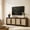 Dark Oak, variant on Vintagearth 65" Rattan TV Stand for 75 Inch TV, FSC‑Certified 1.18" Thick Wood Media Console, 4‑Door Curved Entertainment Center Storage Cabinet for Living Room, Natural Oak