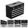 thumbnail image 3 of E-Western Metal Tool Box with 4 Drawers Portable Steel Tool Chest Lockable Lock for Garage Workshop Organization Black, 3 of 9
