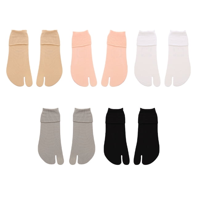 BRIGHTFUFU 5 pares de calcetines finos de verano para mujer y hombre (negro, blanco, gris, rosa y color piel)