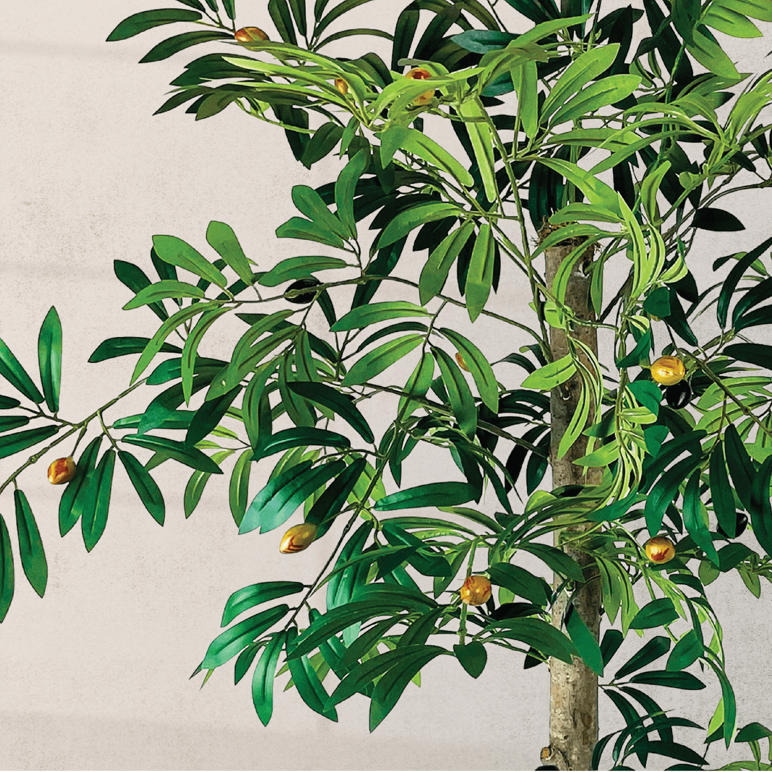 4ft Artificial Olive Tree in Black Growers Pot by LCG Florals, Fake Indoor Faux Tree for Living Room, Office, and Home Decor