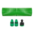 thumbnail image 1 of Manguera de jardín en espiral, manguera de agua para césped portátil para exteriores con conector rápido flexible para grifos, patios, camiones, Verde, 1 of 8