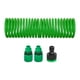 thumbnail image 1 of Manguera de jardín en espiral, manguera de agua para césped portátil para exteriores con conector rápido flexible para grifos, patios, camiones, Verde, 1 of 8
