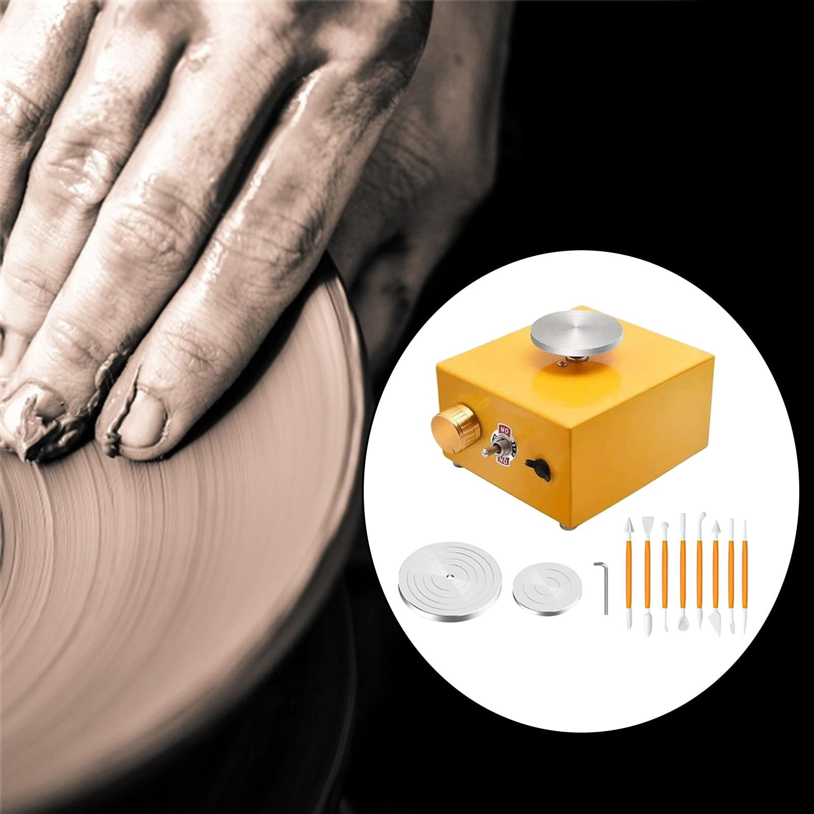 FVDPWYE DIY Electric Pottery Wheel Ceramic Machine Work Clay Art Craft Shaping Too Yellow