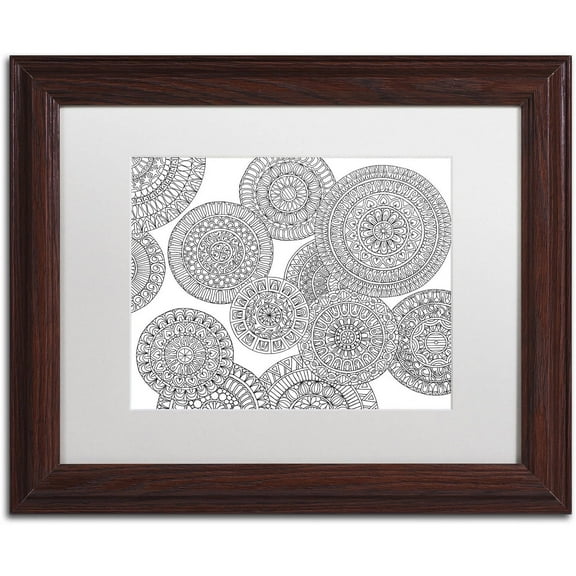 Trademark Fine Art "Mixed Coloring Book 50" Canvas Art by Kathy G. Ahrens, White Matte, Wood Frame
