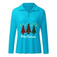 thumbnail image 3 of Femmes Mode Noël Imprimé Col V Manches Longues T-shirt Top Chemisier Pull, 3 of 5