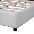 thumbnail image 6 of Christopher Knight Home Queen Size Bed Frame with Round Curved Headboard, Elegant Design, White Boucle Upholstery, 6 of 12