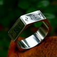 thumbnail image 4 of K-KED Hex Nut Nordic Viking Rune Ring Titanium Men Women Retro Wedding Band Biker Ring-11-Black, 4 of 6