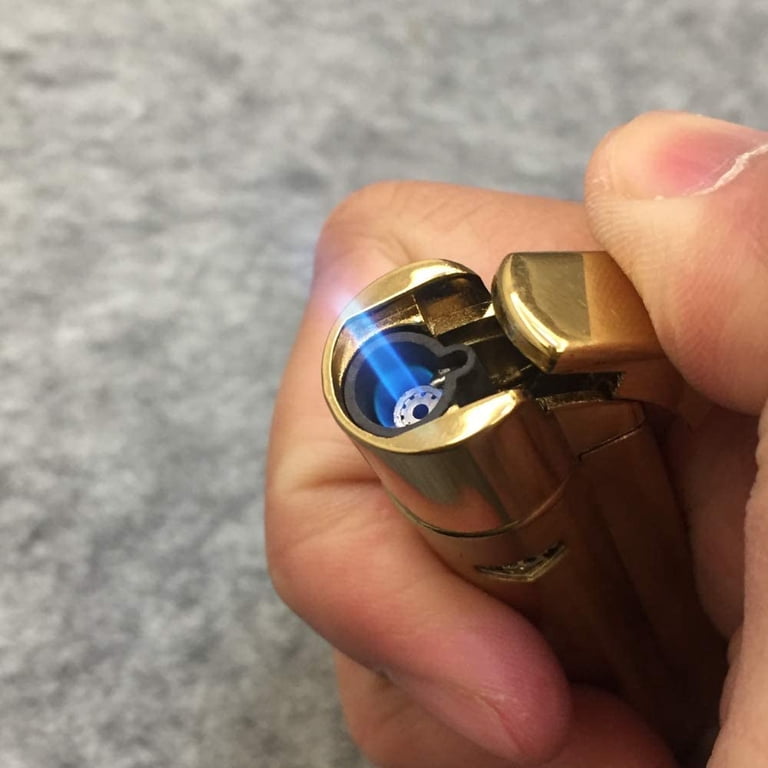 beautiful cigarette lighter Piioket Metal Small Cigar Cigarette Lighter Windproof Jet Flame Refillable  Butane Gas Cigar Lighter - Gold