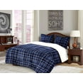 thumbnail image 2 of Elegant Comfort Soft & Plush Sherpa Comforter- Lilith Plaid Collection, 3-Piece Bed Set, High Quality, Reversible Down Alternative Micro-Suede, Plaid Sherpa Comforter, Cal King, Ocean Navy, 2 of 4