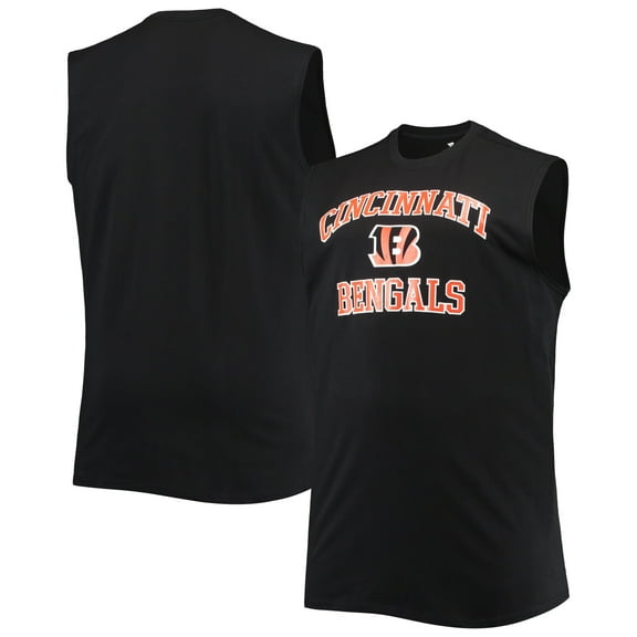 Men's Black Cincinnati Bengals Big & Tall Muscle Tank Top