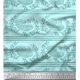 thumbnail image 1 of Soimoi Polyester Crepe Fabric Stripe,Leaves & Hen Block Print Sewing Fabric Yard 42 Inch Wide, 1 of 3