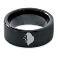 thumbnail image 2 of Tungsten Growling Angry Gorilla Ape Band Ring 9mm Men Women Comfort Fit Black Flat Cut Brushed Polished, 2 of 4