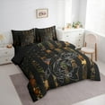 thumbnail image 3 of Feelyou Rustic Bass Fish Bedding Comforter Set 7pcs for Men, Cano American Flag King Bedding Sets, Jungle Leaf Branches Plant Reversible Bed Sheets, Super Cozy Room Decor, 3 of 8