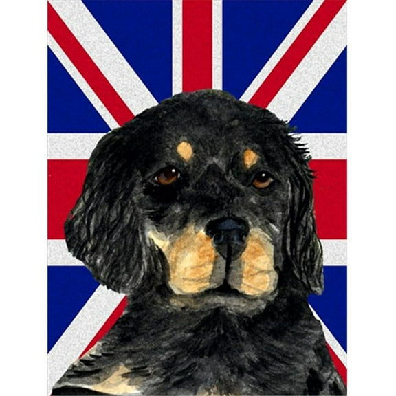 Gordon Setter With English Union Jack British Flag Flag Garden Size