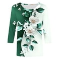 thumbnail image 5 of jtjvou Women's Summer 3/4 Sleeve Tuinc Going out Tops for Teen Round Neck Tees Floral Pullover Plus Size Trendy Fashion Lady Multicolor,XXXL, 5 of 5