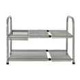 thumbnail image 5 of Seville Classics Compact Small Metal Steel Wire Shelf Organizer Shelving for Cabinets, Bath, Kitchen, Countertop, 2-Tier Expandable Under-Sink, Matte Nickel, 5 of 6