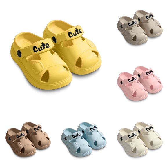 Fozruso Girls Flat Sandals,Sizes 6 Toddler,Kids Unisex Water Play Clogs Sandals With Ventilation Holes For Beach Pool Outdoor