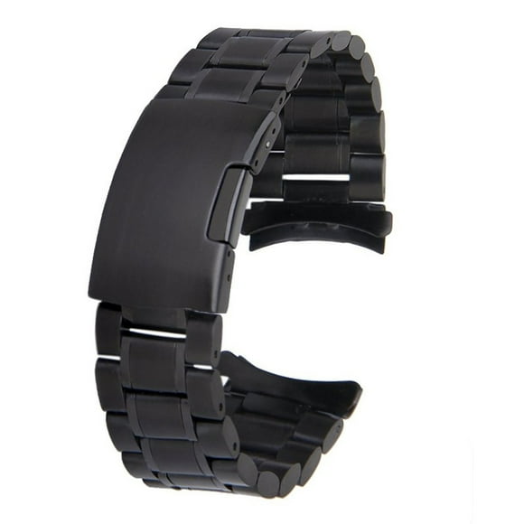 BRIGHTFUFU 22 mm acero inoxidable eslabones sólidos pulsera reloj banda correa extremo curvo