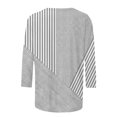 thumbnail image 4 of ZDNIXIAN Womens Long Sleeve Shirts Tops ,Crew Neck Long Sleeve Casual Shirt, Loose Fit Mixed Stripe Pullover Top, Lightweight Relaxed Fit Daily Fashion Tunic, 4 of 5