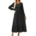 thumbnail image 2 of Long Sleeve Dress for Women Loose High Waist Boho Long Dress Swing Maxi Dress with Pockets Alsol Lamesa, 2 of 6