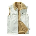 thumbnail image 6 of OGLCCG Mens Winter Vests Outerwear Full Zipper Sleeveless Fleece Lined Sherpa Vest Casual Solid Color Thick Warm Vest Jacket with Pockets, 6 of 7