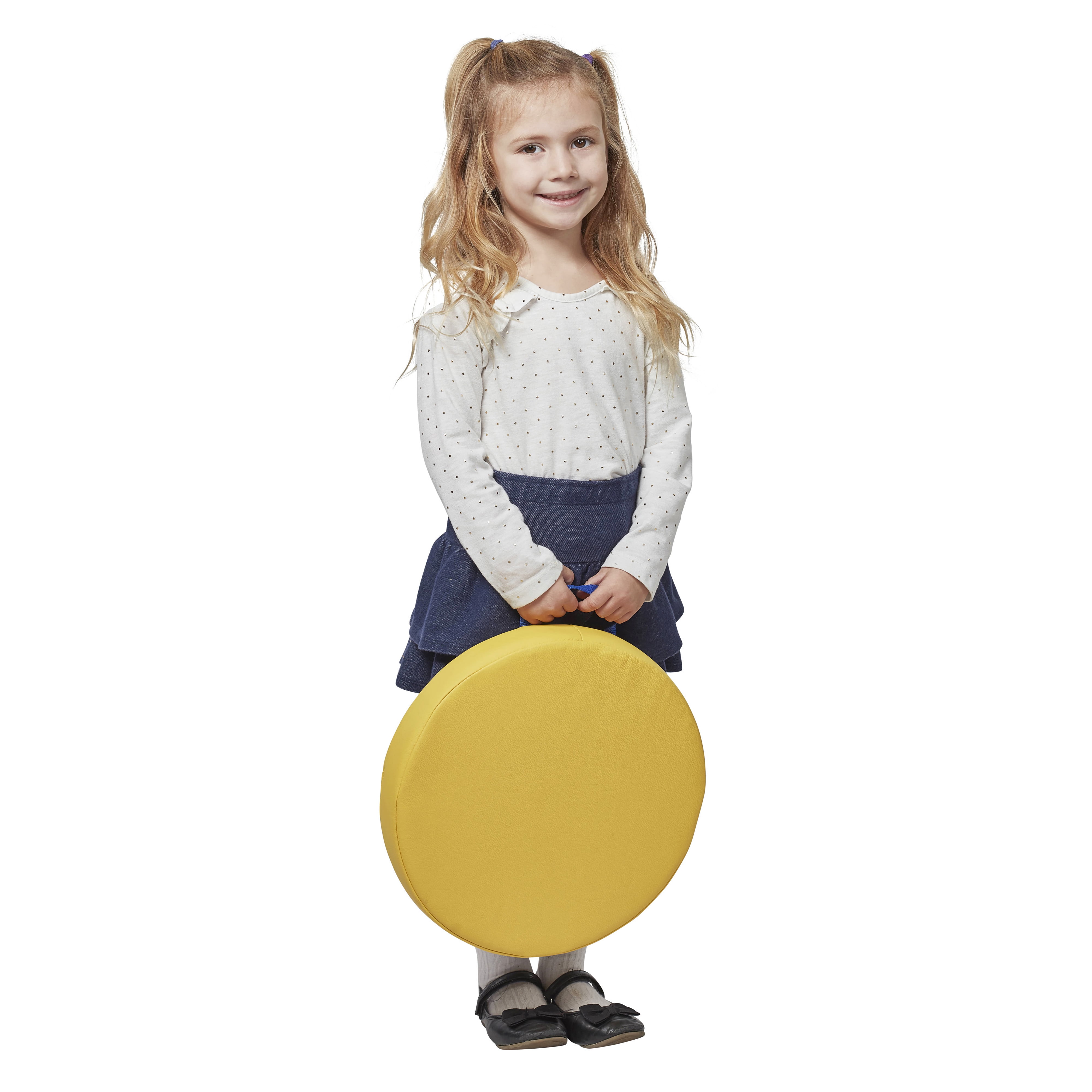 Round 6-Pack Assorted Flex Seating for Teachers and Students 2 Thick Foam Sit Circles for Kids ECR4Kids SoftZone Floor Cushions with Handles