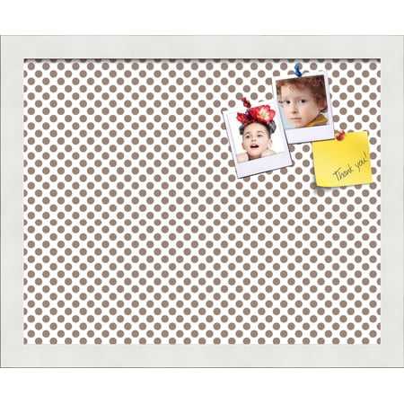 PinPix 15x12 Custom Cork Bulletin Board Light Brown Polka Dot Poster Board Has a Fabric Style Canvas Finish Framed in Light Brown Polka Dot by ArtToFrames (PinPix-502)