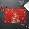 thumbnail image 5 of 1pc Christmas Snowflake Placemats for Christmas Decorations, Durable Beautiful Table Mats for Xmas Party Kitchen Dining Decoration 17.71x12.59 Inch Red, 5 of 6