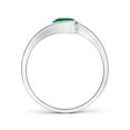 thumbnail image 2 of ANGARA Natural Semi Bezel-Set Solitaire Round Emerald Bypass Engagement Ring in 14K White Gold for Women (Size-5.5mm) | May Birthstone, Anniversary, Jewelry Gift for Women | Natural Emerald Ring, 2 of 10