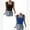 Black+Blue, variant on Women Tank Tops Pack of 2 Black Square Neck Summer Sleeveless Crop Tops Going Out Basic Solid White Fitting Shirt