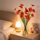 thumbnail image 5 of Artificial Flowers Bouquet Forked Spring Grass Pansy Daisy Stem Plastic Silk Faux Flower 7 Forks 1 Pc Blue Pink White Red Purple Yellow Home Wedding Decor, 5 of 6